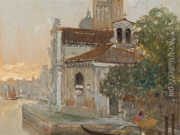 View Of Venice Oil Painting - Cesar Herrer