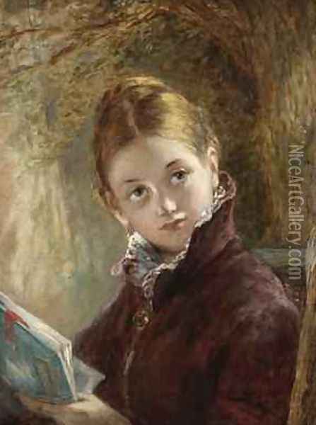 A Quiet Read 1875 Oil Painting - Augustus Edward Mulready