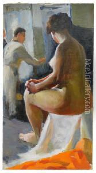 In The Studio Of The Artist Oil Painting - Dimitri Alexandrovich Toporkov