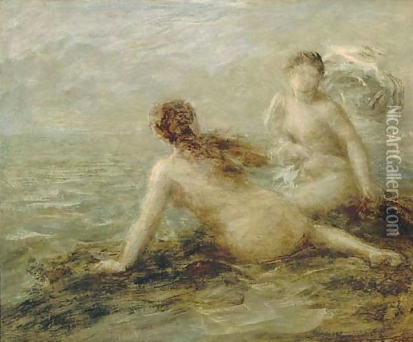 Baigneuses au bord de la mer Oil Painting - Ignace Henri Jean Fantin-Latour