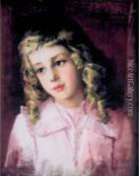 Jeune Fille Aux Cheveux Blonds (1892) Oil Painting - Anna Bilinska-Bohdanowicz