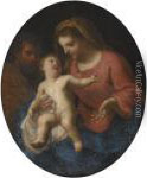 The Holy Family Oil Painting - Charles Lebrun