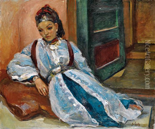 Jeune Marocaine Pensive Oil Painting - George Vaughan Curtis