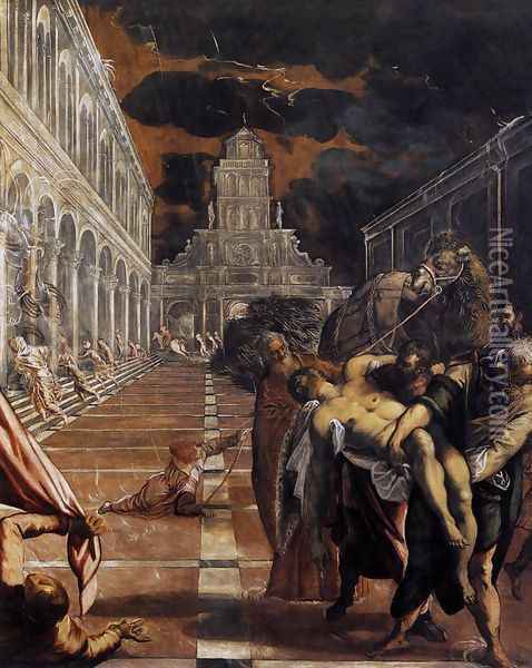 The Stealing of the Dead Body of St Mark 1562-66 Oil Painting - Jacopo Tintoretto (Robusti)