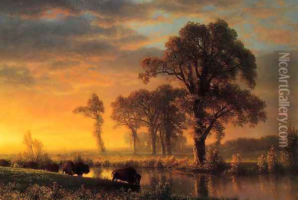 Western Kansas Oil Painting - Albert Bierstadt