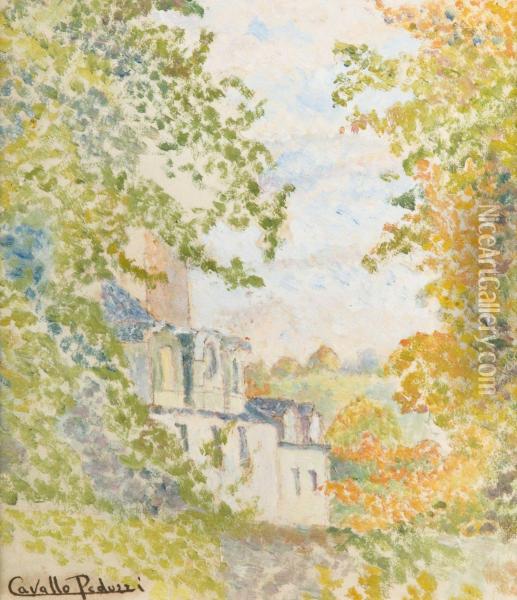 Le Manoir Oil Painting - Emile Gustave Cavallo-Peduzzi