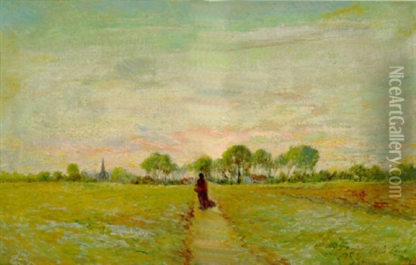 Retour Au Village Oil Painting - Emile Claus