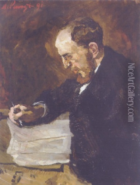 Portrat Des Komponisten Karl Pottgieser Oil Painting - Max Slevogt