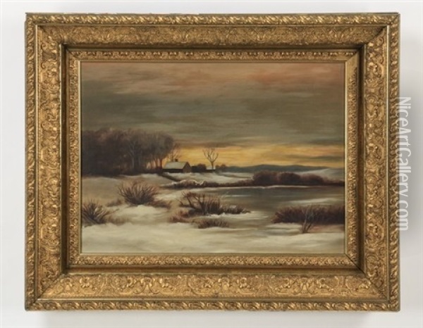 Winterscape Oil Painting - Felix Octavius Carr Darley