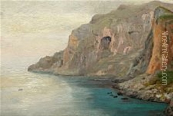 View Of Capri Oil Painting - Joakim Frederik Skovgaard