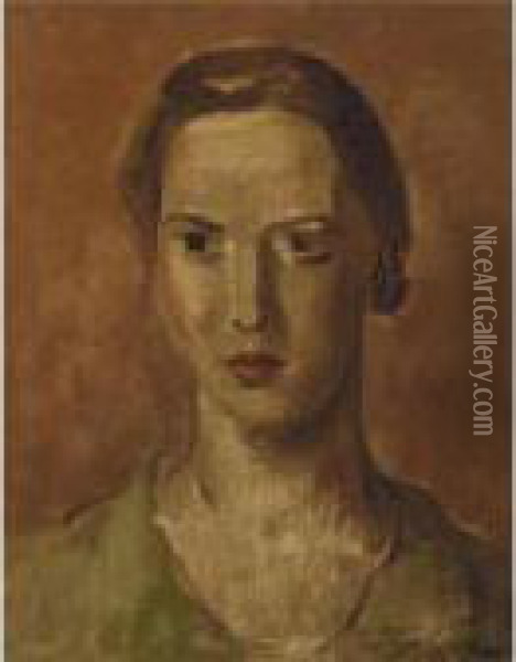 Portrait Of Jean Bellon Oil Painting - Bernard Meninsky