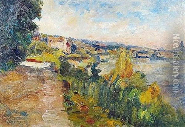 Bord De Seine Oil Painting - Abel Louis Alphonse Lauvray