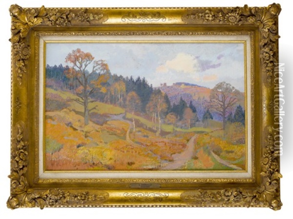 Herbstliche Landschaft Im Outhre-tal Oil Painting - Auguste Donnay