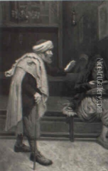 Personnages Dans La Synogogue De Djerba Oil Painting - Alphonse Jacques (Said) Levy