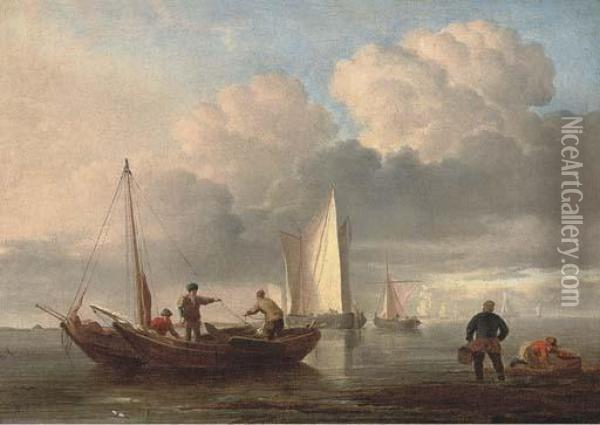 Two Weyschuits Alongside Each Other Oil Painting - Willem van de, the Elder Velde