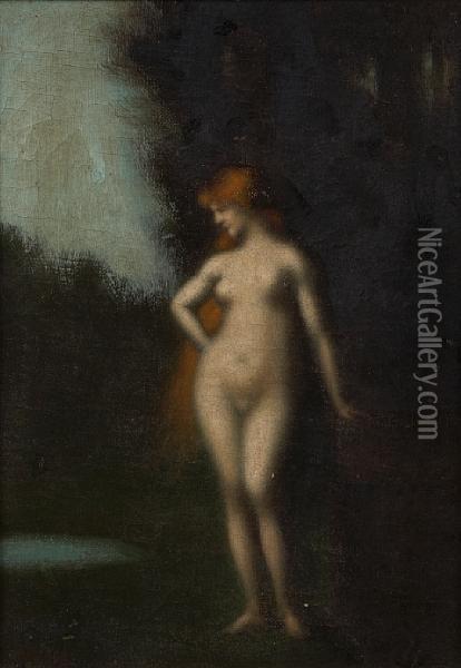 A Forest Nymph Oil Painting - Jean-Jacques Henner
