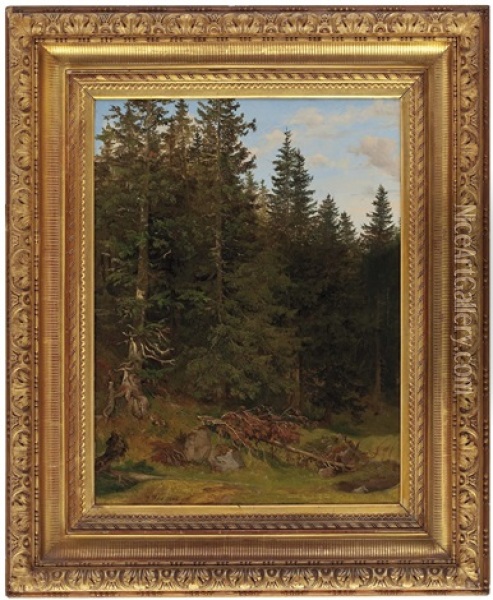 Am Waldesrand Oil Painting - Joseph Feid