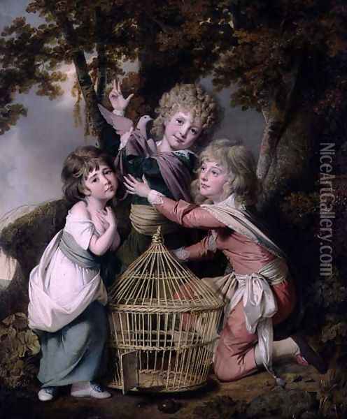 The Synnot Children, 1781 Oil Painting - Josepf Wright Of Derby