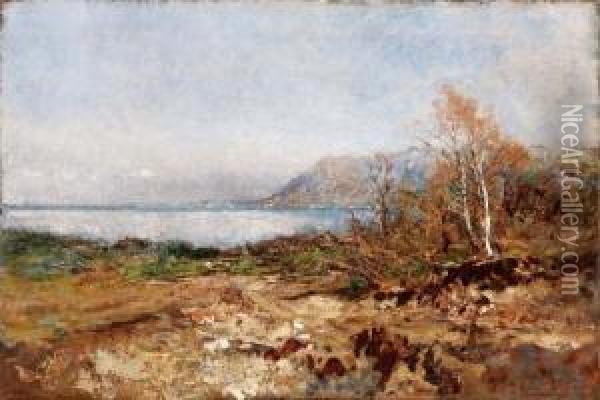 Paesaggio Lacustre(lago Maggiore) Oil Painting - Eugenio Gignous