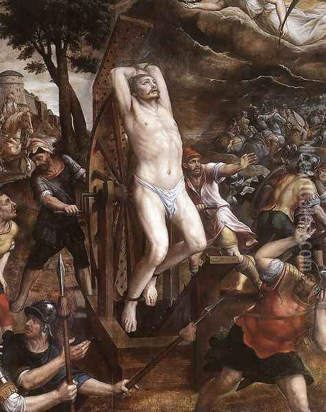 The Torture of St George 1580s Oil Painting - Michiel van Coxie
