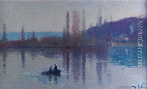 Le Lac Oil Painting - Joseph Marie Louis Delattre