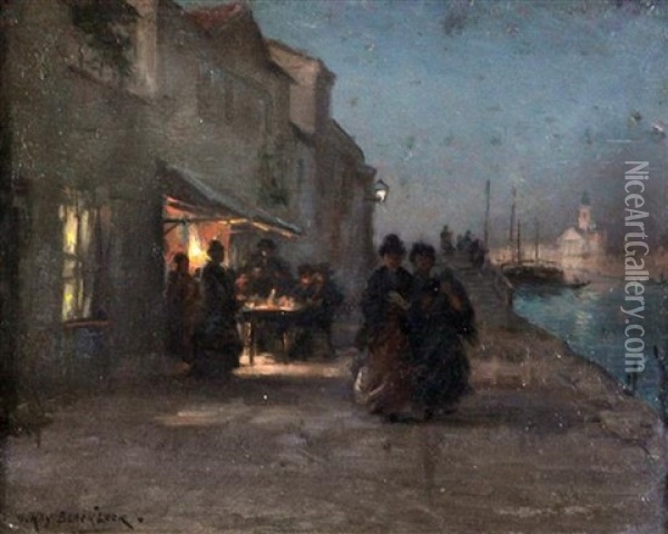 Venetian Night Scene Oil Painting - William Kay Blacklock