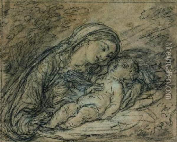 Vierge A L'enfant Oil Painting - Giovanni Carnovali Il Piccio