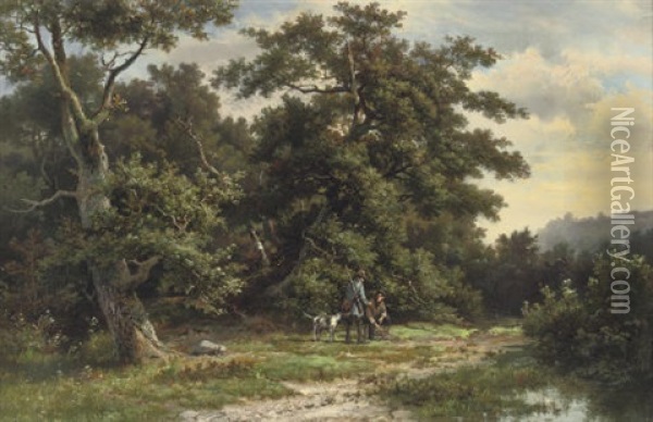 A Successful Fox-hunt Oil Painting - Hermanus Koekkoek the Elder