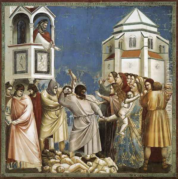No. 21 Scenes from the Life of Christ- 5. Massacre of the Innocents 1304-06 Oil Painting - Giotto Di Bondone