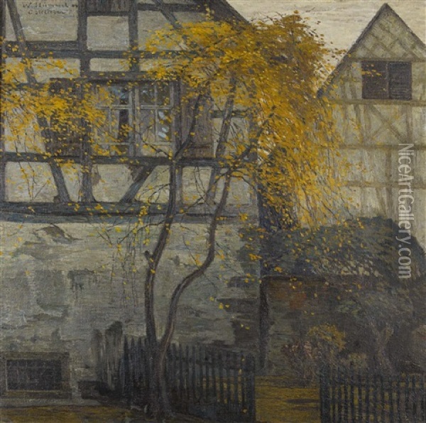 Fachwerkhauser In Gottlieben Oil Painting - Wilhelm Hummel