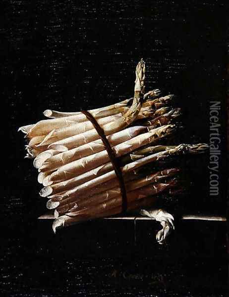 Bunch of Asparagus, 1703 Oil Painting - Adriaen Coorte