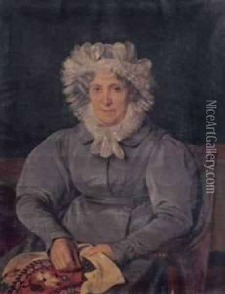Portrait De La Mere De L'artiste, Vers 1833 Oil Painting - Louis Hersent