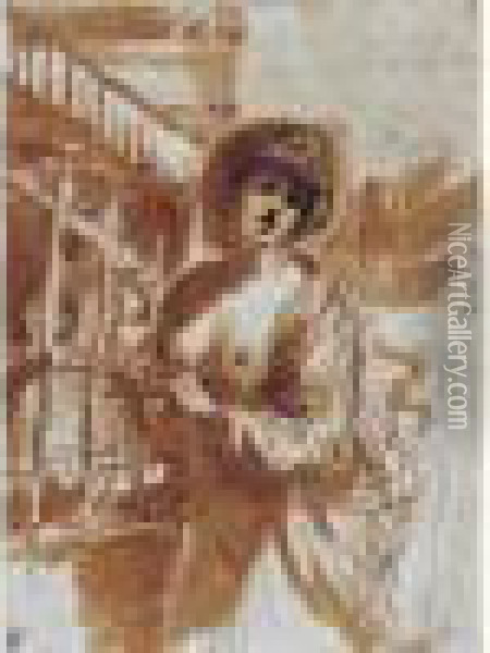 La Charite Romaine Ou Cimon Et Pera Oil Painting - Guercino