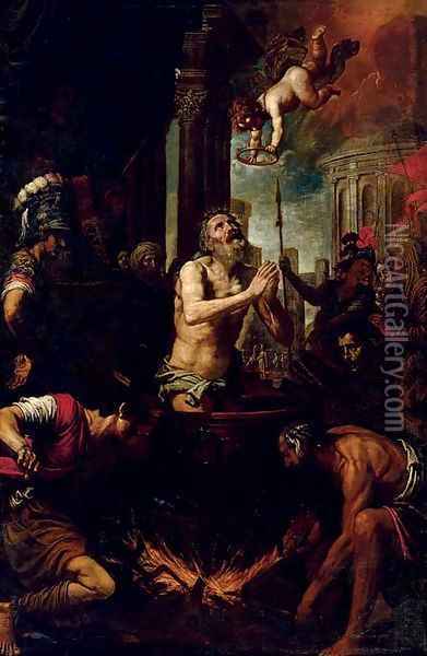 The martyrdom of Saint John the Evangelist 2 Oil Painting - Neapolitan School