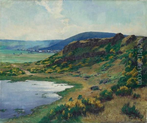 Am Windsborner Maar In Der Eifel Oil Painting - Fritz Von Wille