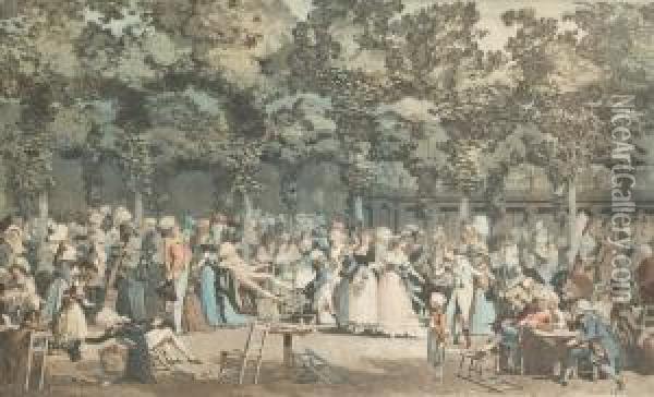 La Promenade Publique Oil Painting - Philibert-Louis Debucourt