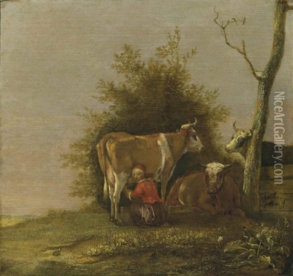 The Milkmaid Oil Painting - Paulus Potter