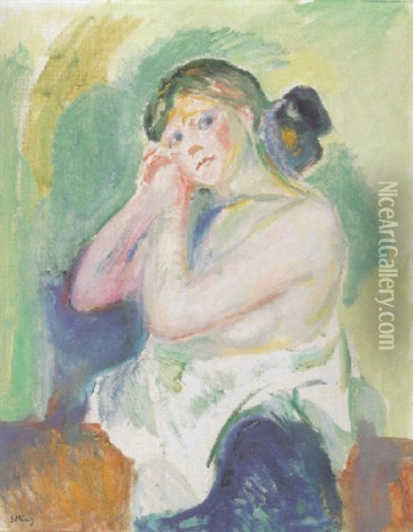 Halvakt Oil Painting - Edvard Munch