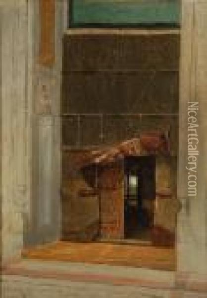 Porta Della Moschea Sultan Akmet Oil Painting - Alberto Pasini