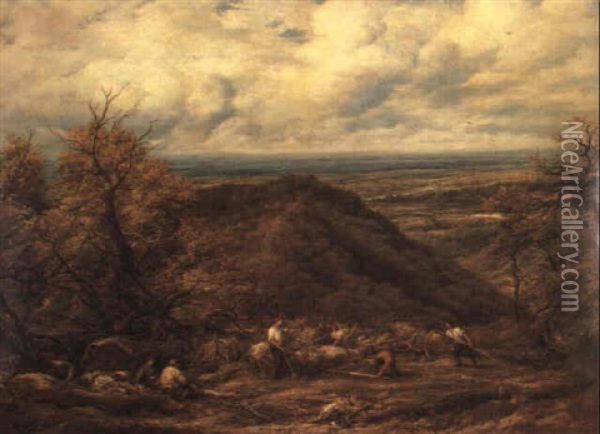 English Woodlands Oil Painting - John Linnell