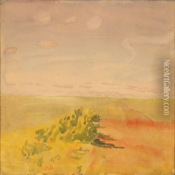 Landscape Atstevns, Summer Oil Painting - Niels Larsen Stevns