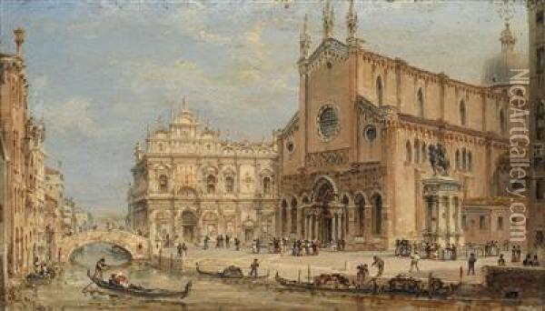 View Of The Piazza San Giovanni Et Paolo Oil Painting - Giovanni Grubacs