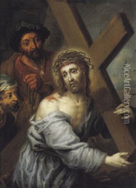 Christus Tragt Das Kreuz Oil Painting - Franz Christoph Janneck