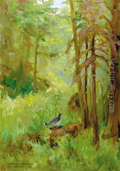 Spruce Grouse Oil Painting - Robert Bruce Horsfall
