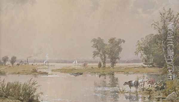 Hackensack Meadows Oil Painting - Jasper Francis Cropsey