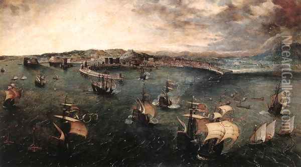 Naval Battle in the Gulf of Naples 1558-62 Oil Painting - Jan The Elder Brueghel