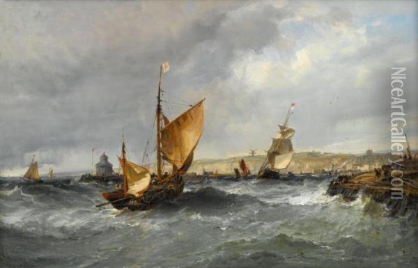 Great Yarmouth Harbor Oil Painting - Edwin Hayes