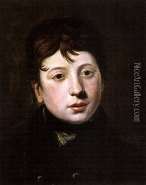 Portrait Of A Young Boy (+ Equestrian Portrait, Verso) Oil Painting - Francois Pascal Simon Gerard