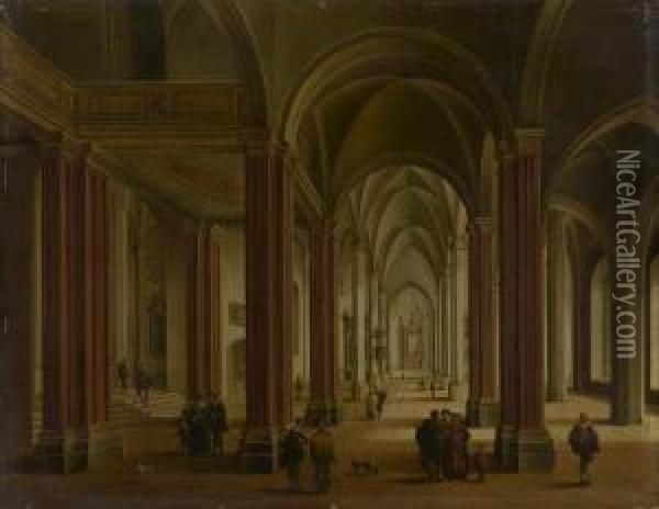 Innenansicht Einer Gotischen Kathedrale Oil Painting - Johann Ludwig Ernst Morgenstern