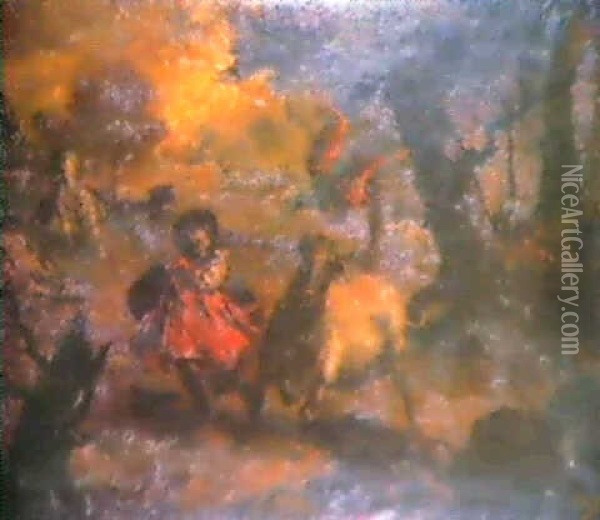El Revolcon Oil Painting - Eugenio Lucas Villamil